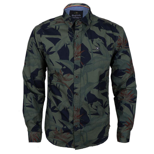 Bajieli Floral Styled Long Sleeve Green Shirt - Obeezi.com