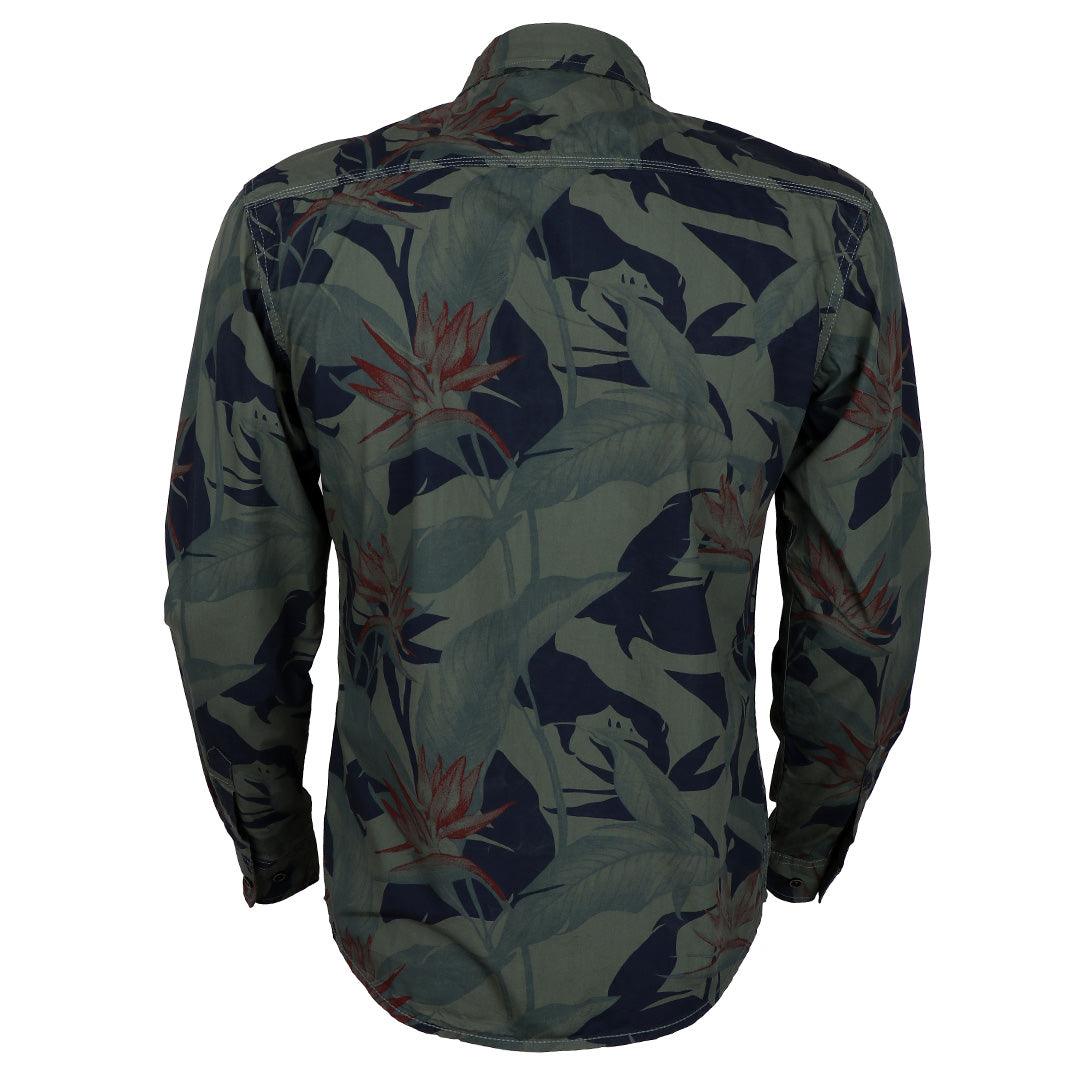 Bajieli Floral Styled Long Sleeve Green Shirt - Obeezi.com