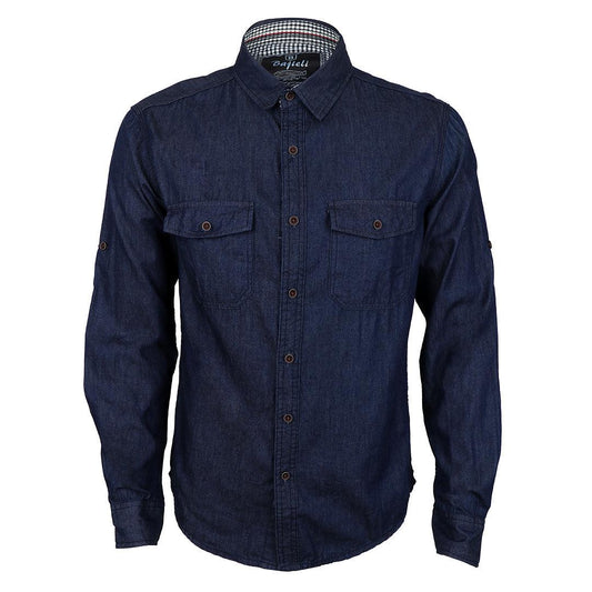 Bajieli Men's Long-sleeved Denim Jeans Shirt - Obeezi