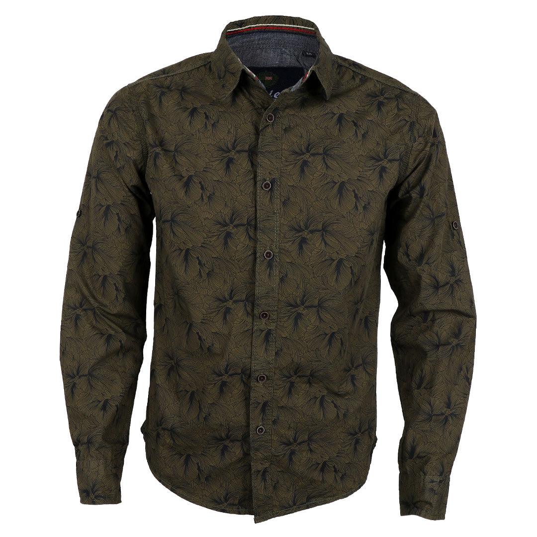 Bajieli New York City Quality Finest Floral Long Sleeve Shirt-Green - Obeezi.com