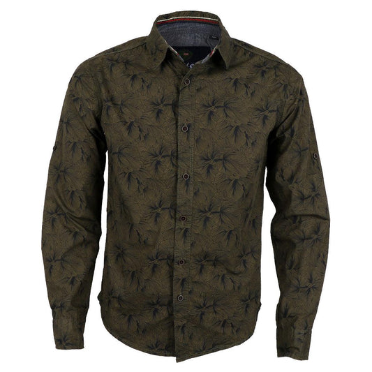 Bajieli New York City Quality Finest Floral Long Sleeve Shirt-Green - Obeezi.com
