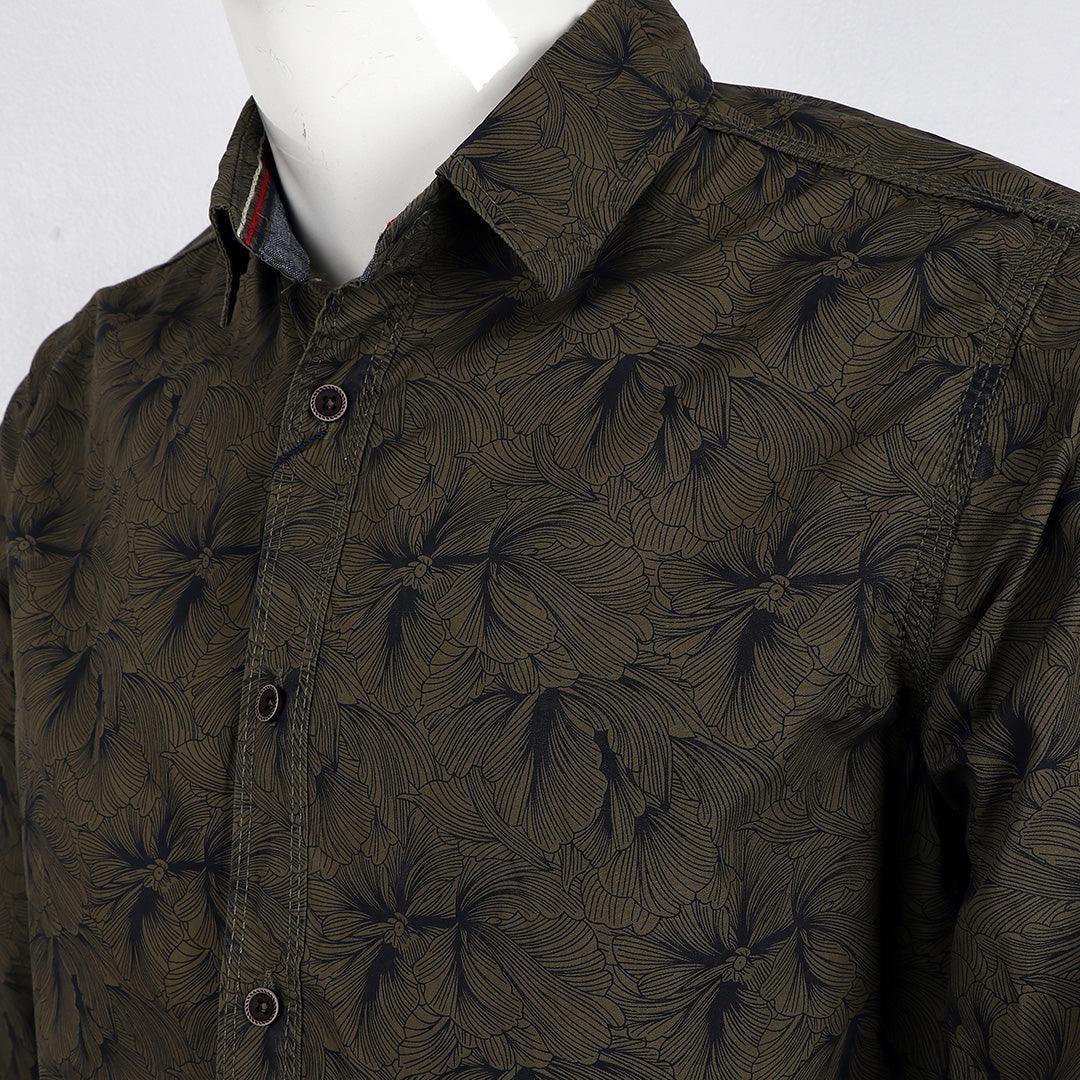 Bajieli New York City Quality Finest Floral Long Sleeve Shirt-Green - Obeezi.com