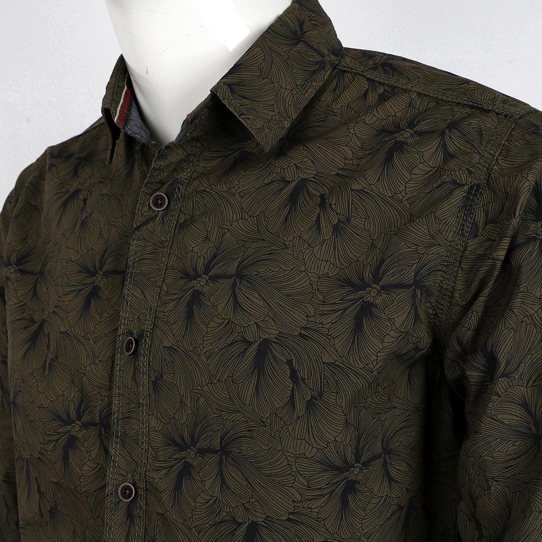 Bajieli New York City Quality Finest Floral Long Sleeve Shirt-Green - Obeezi.com