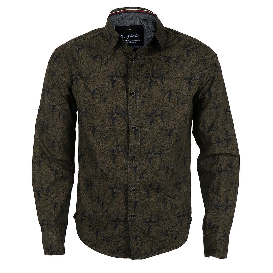 Bajieli New York City Quality Finest Floral Long Sleeve Shirt-Green - Obeezi.com