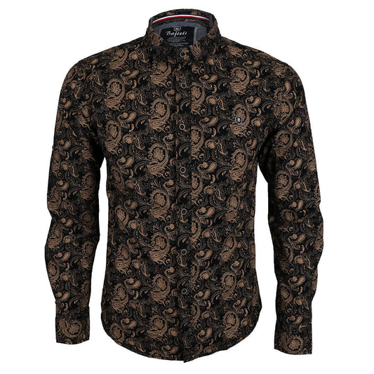 Bajieli New York City Quality Finest Long Sleeve Shirt-Brown - Obeezi