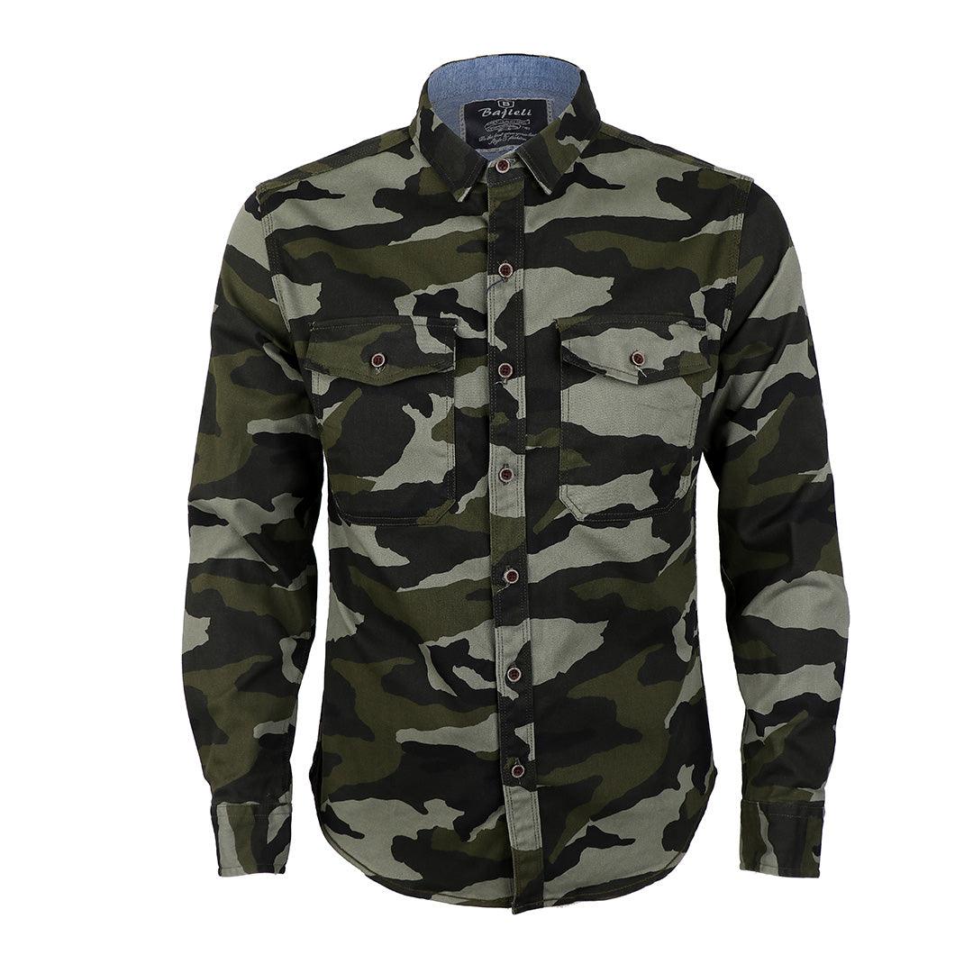 Bajieli Quality Camouflage Print LongSleeve Shirt- Green - Obeezi.com