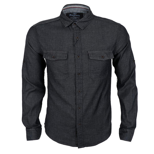 Bajieli Riggs Workwear Men's Denim Work Shirt-Black - Obeezi