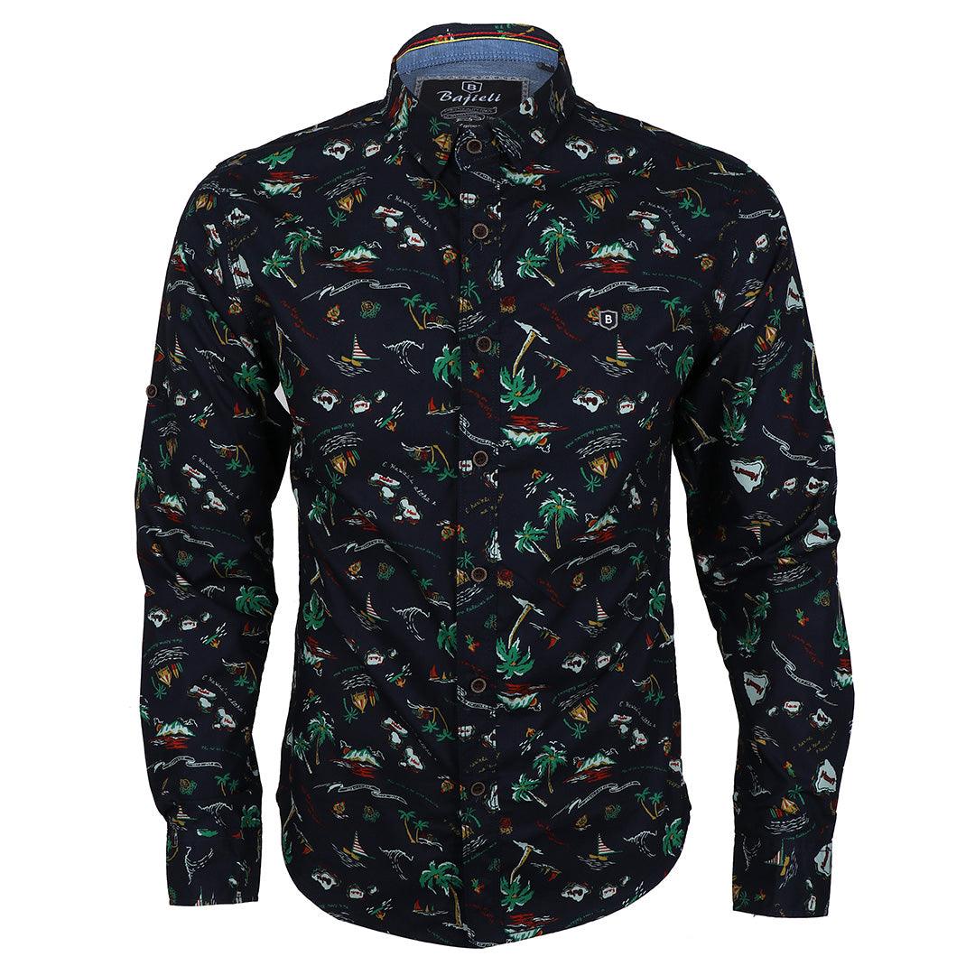 Bajieli Sailor Designed Long Sleeve Shirt- NavyBlue - Obeezi