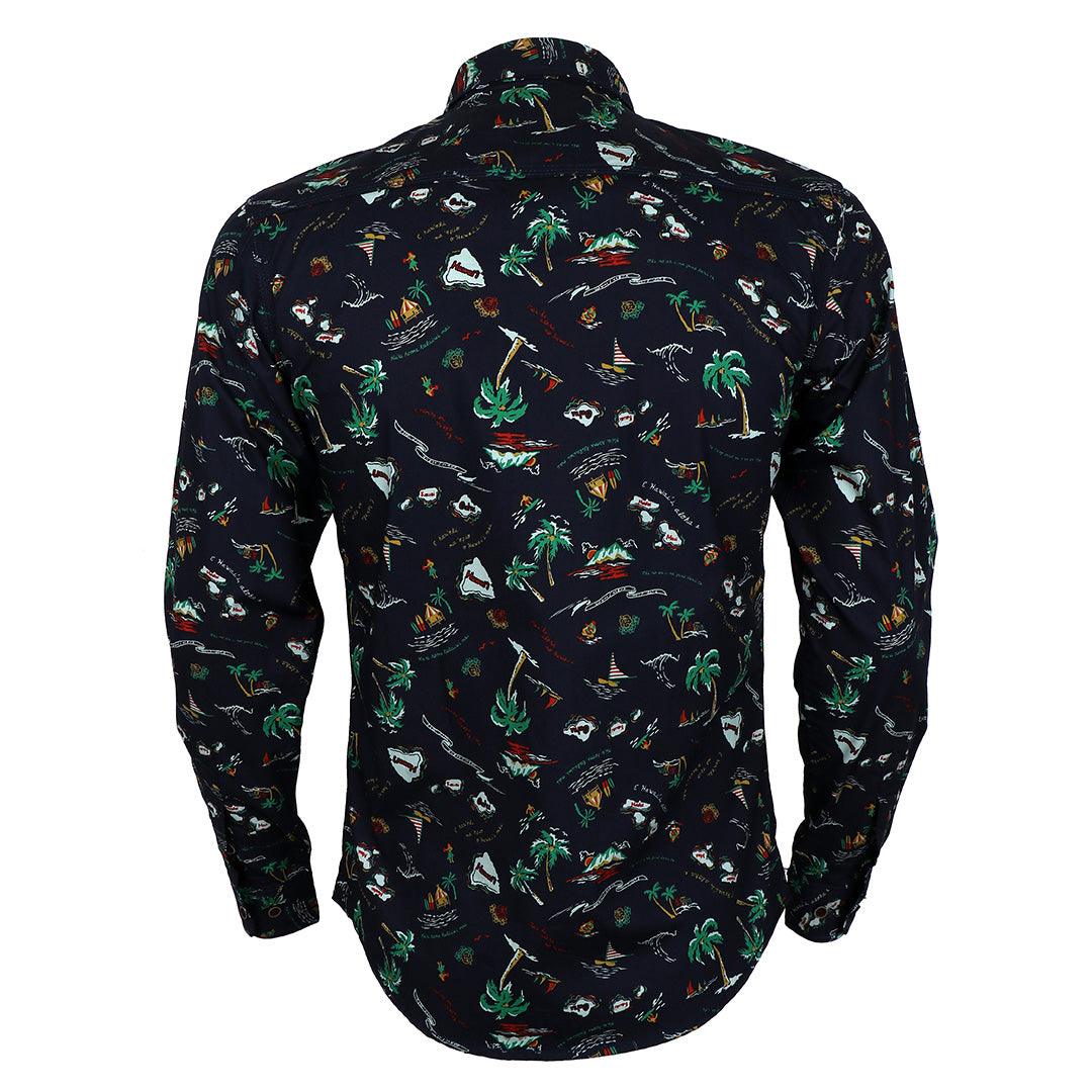 Bajieli Sailor Designed Long Sleeve Shirt- NavyBlue - Obeezi