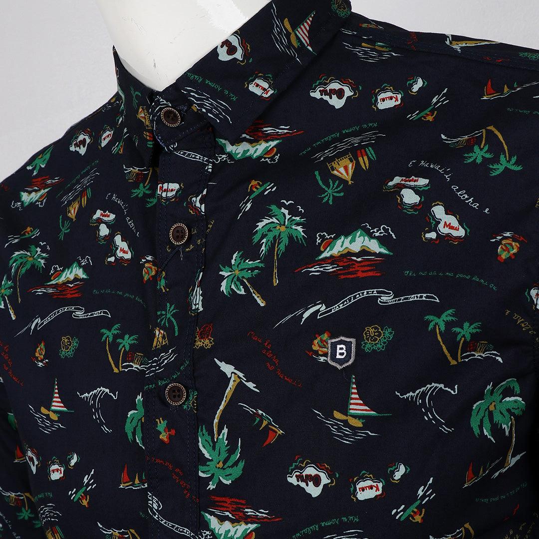 Bajieli Sailor Designed Long Sleeve Shirt- NavyBlue - Obeezi