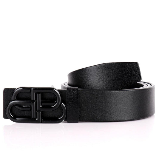 Balenciaga Black Logo Designed Quality Leather Black Belt - Obeezi.com