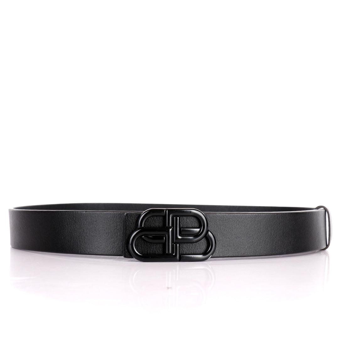 Balenciaga Black Logo Designed Quality Leather Black Belt - Obeezi.com