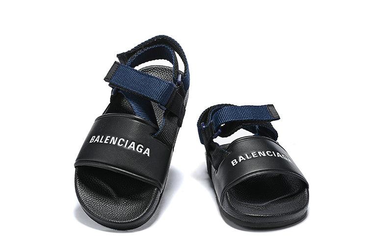 Balenciaga Men's Logo-Stamped Leather Sandals - Obeezi