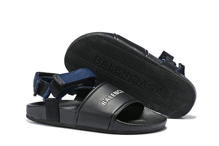 Balenciaga Men's Logo-Stamped Leather Sandals - Obeezi