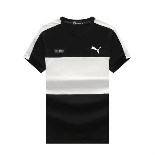 Benz AMG Petronas Motorsport Horizontal Blocked Designed-White Black - Obeezi.com