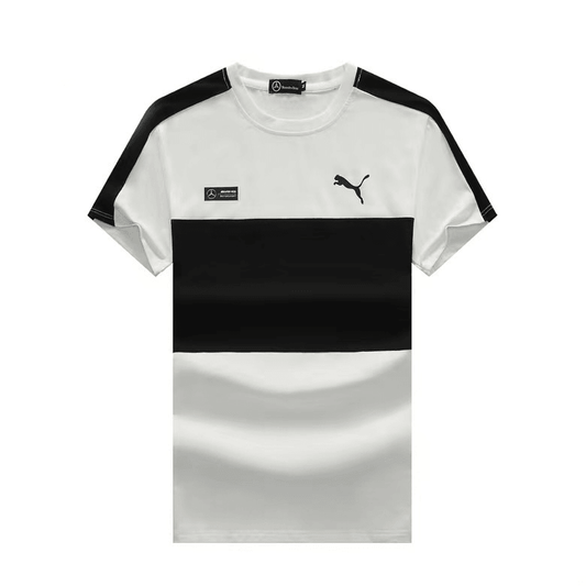 Benz AMG Petronas Motorsport Pm Logo Designed-White Black - Obeezi.com