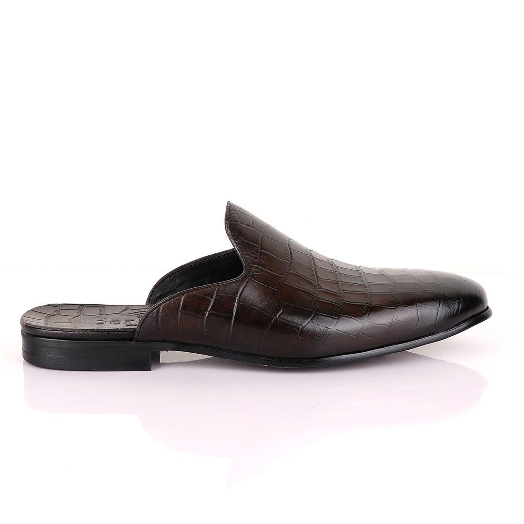 Berluti Coffee Mole Half Shoe Crocodile Skin - - Obeezi