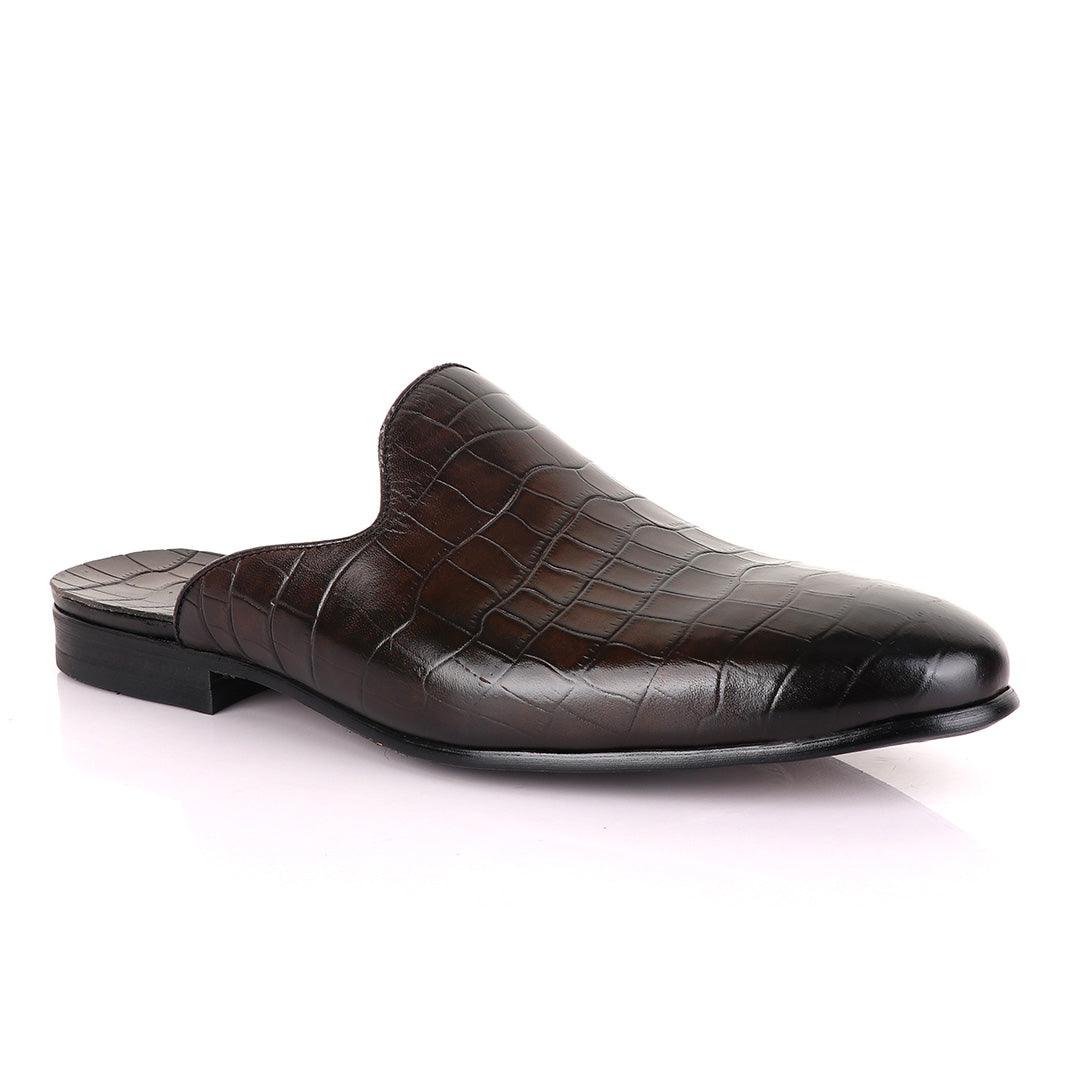 Berluti Coffee Mole Half Shoe Crocodile Skin - - Obeezi