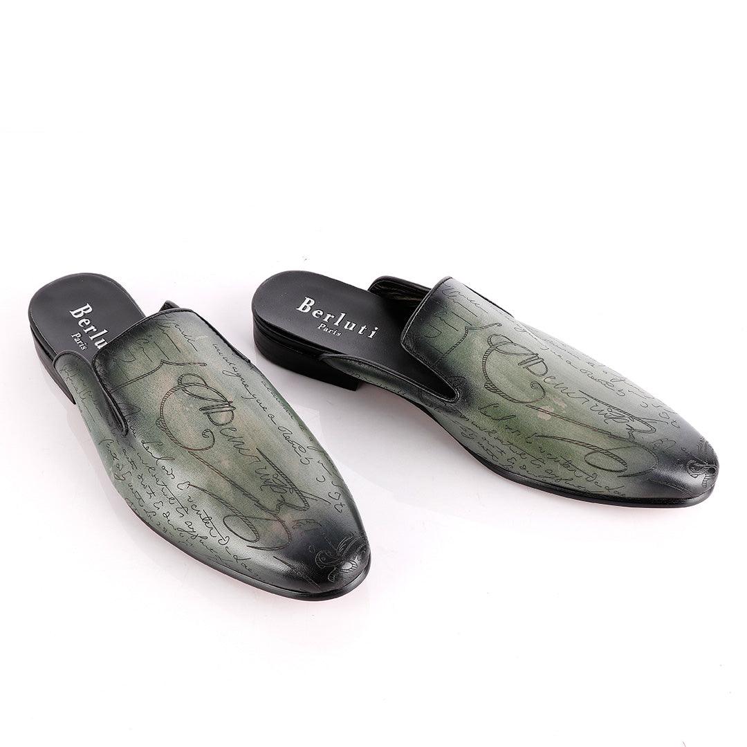 Berluti Crested Slip On Green Half shoe - Obeezi