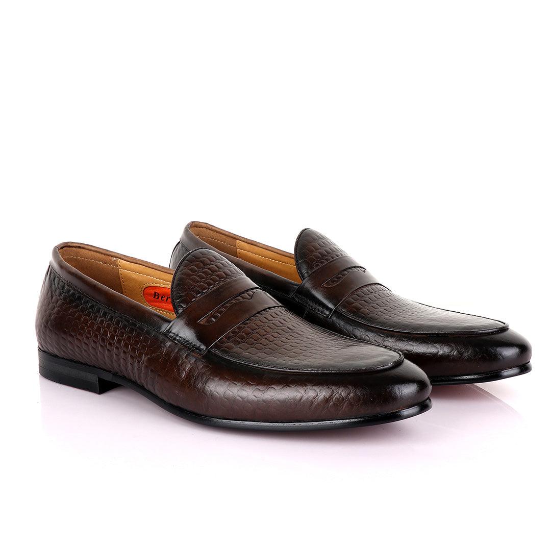 Berluti Crocodile Leather Men's Shoe-Coffee - Obeezi