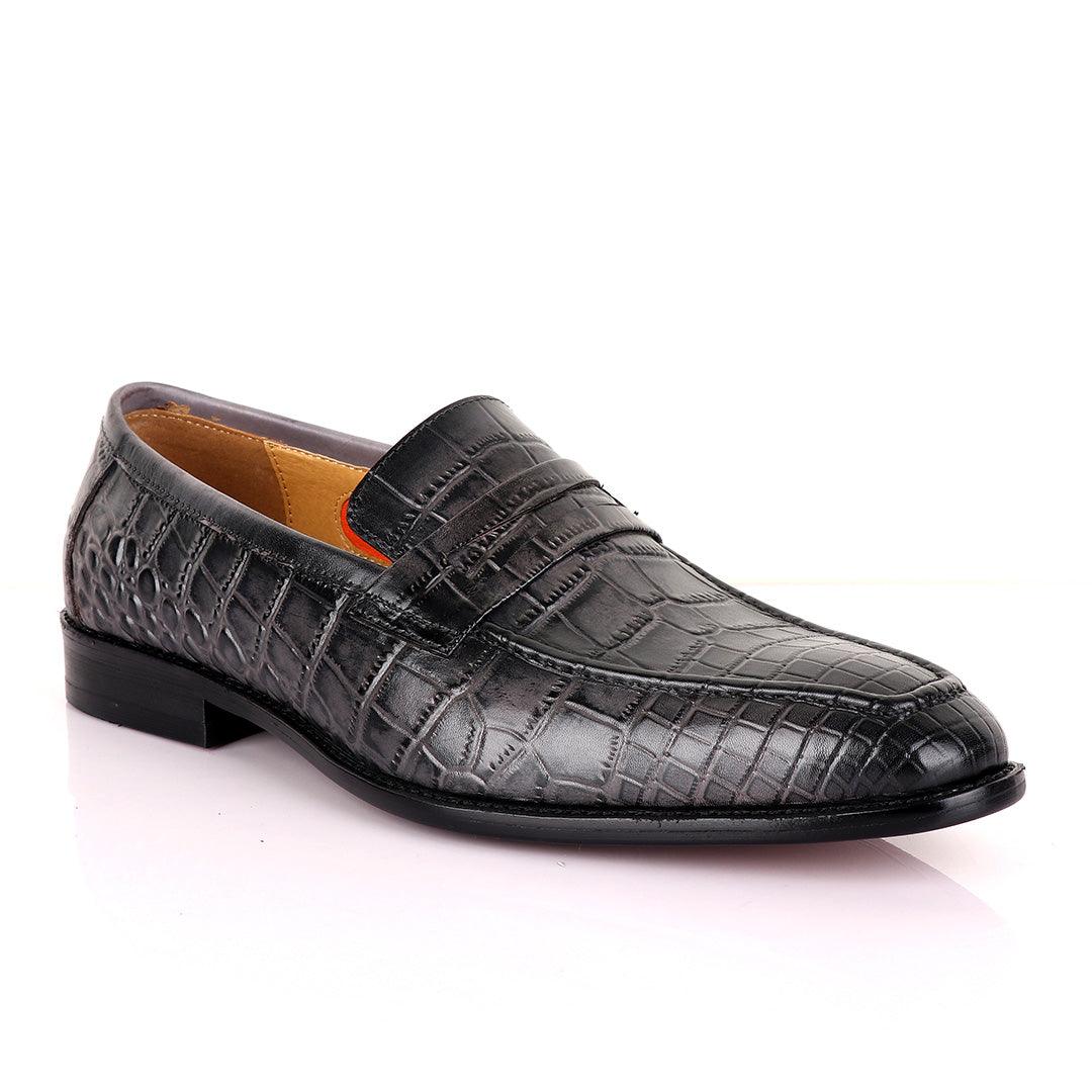 Berluti Crocodile Skin Grey Colour Leather Shoe - Obeezi