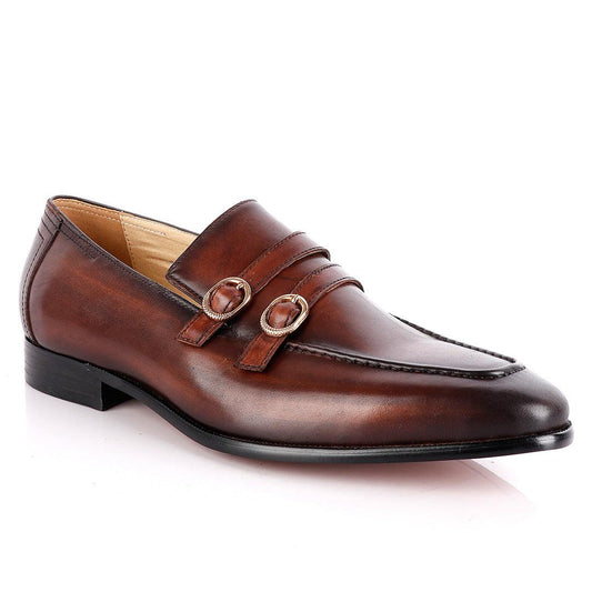 Berluti Double Monk-Strap Coffee Leather Shoe - Obeezi