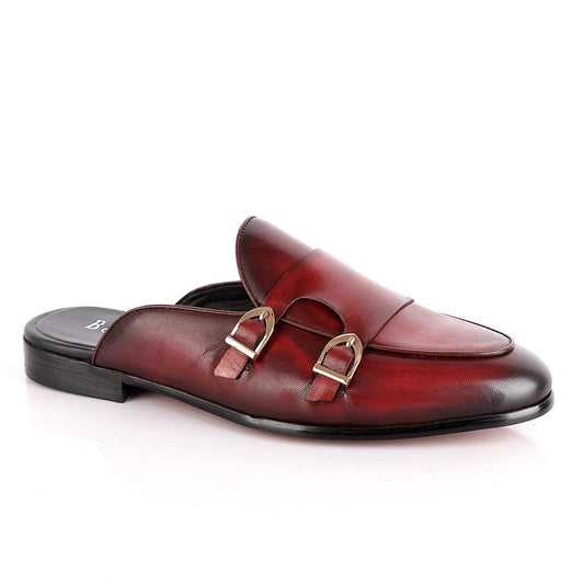 Berluti Double Monk Strap Wine Half Shoe - Obeezi
