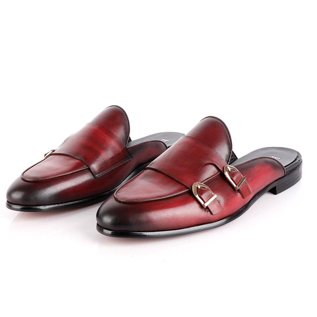Berluti Double Monk Strap Wine Half Shoe - Obeezi