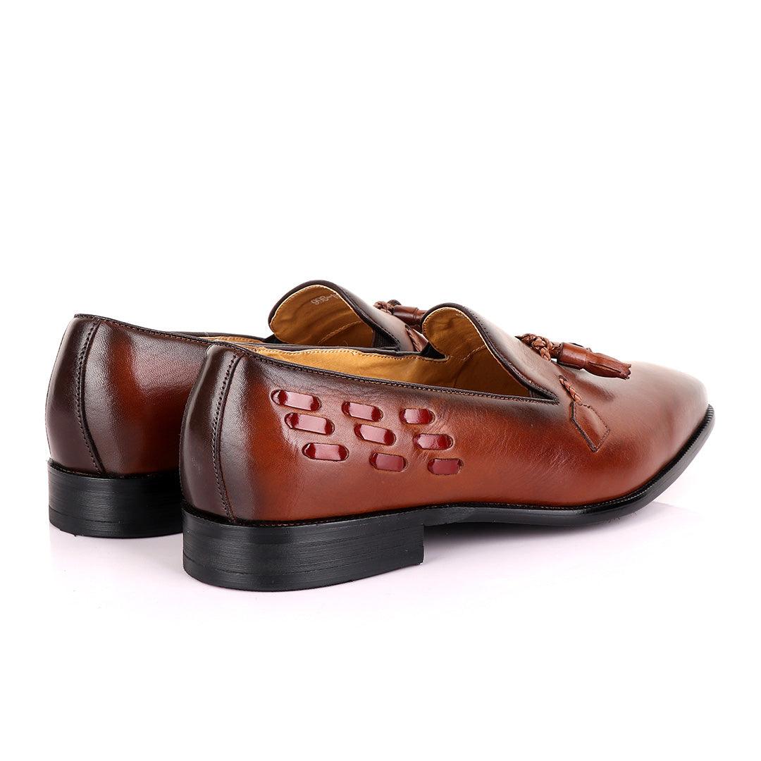 Berluti Full Plain Leather With tassel Design-Brown - Obeezi