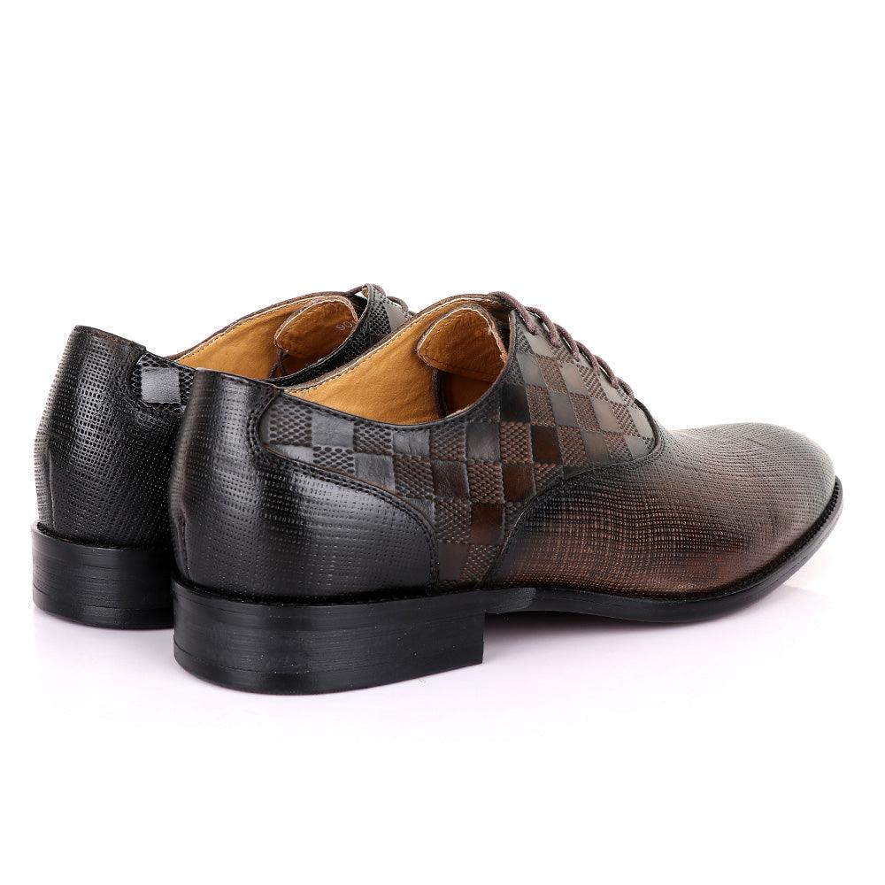 Berluti Half Checkboard Oxford Coffee Leather Shoe - Obeezi