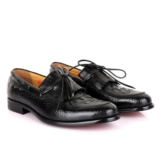 Berluti leather overlap skin Shoe-Black - Obeezi