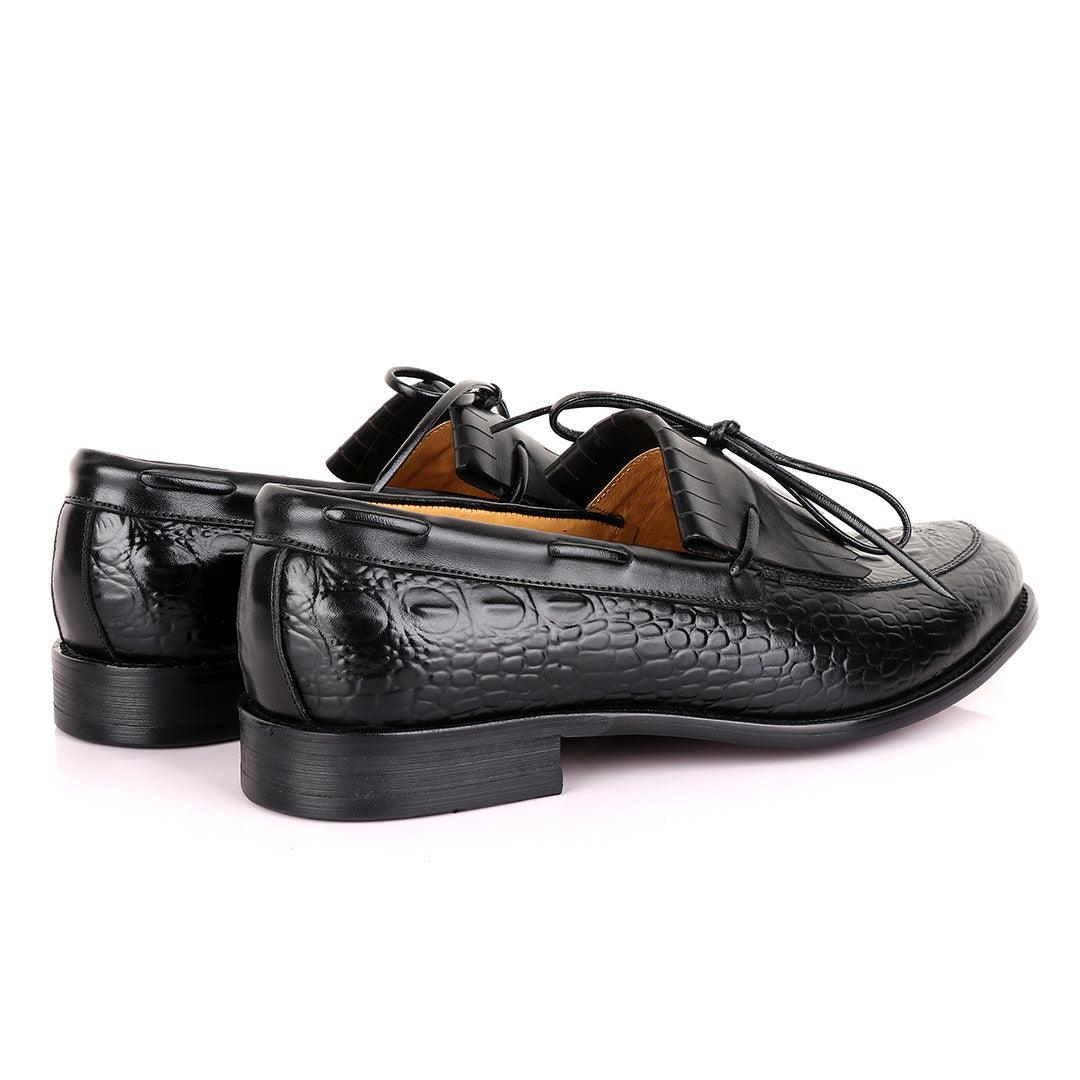 Berluti leather overlap skin Shoe-Black - Obeezi