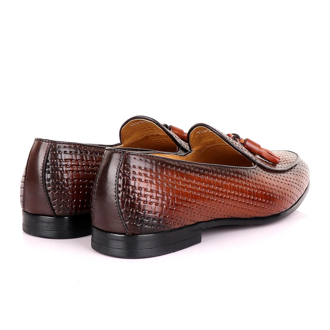 Berluti Men's Brown Woven Tassel Loafers - Obeezi