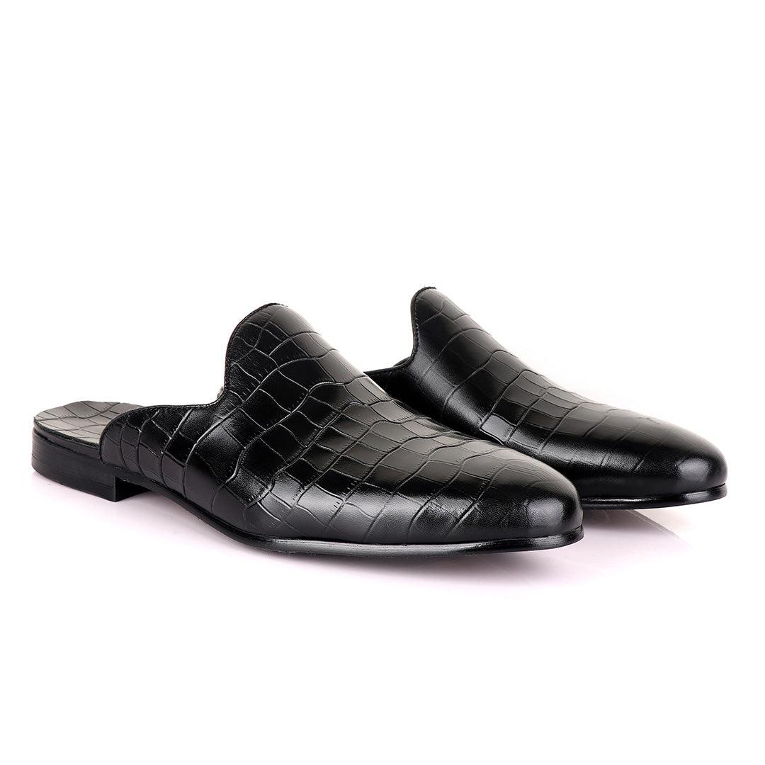 Berluti Mole Half Shoe Crocodile Skin -Black - Obeezi