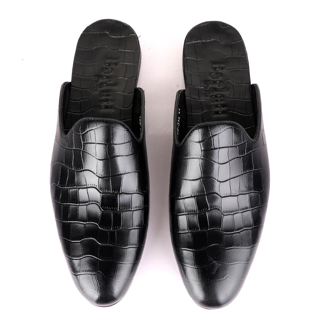 Berluti Mole Half Shoe Crocodile Skin -Black - Obeezi