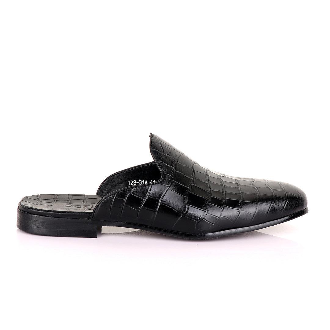Berluti Mole Half Shoe Crocodile Skin -Black - Obeezi