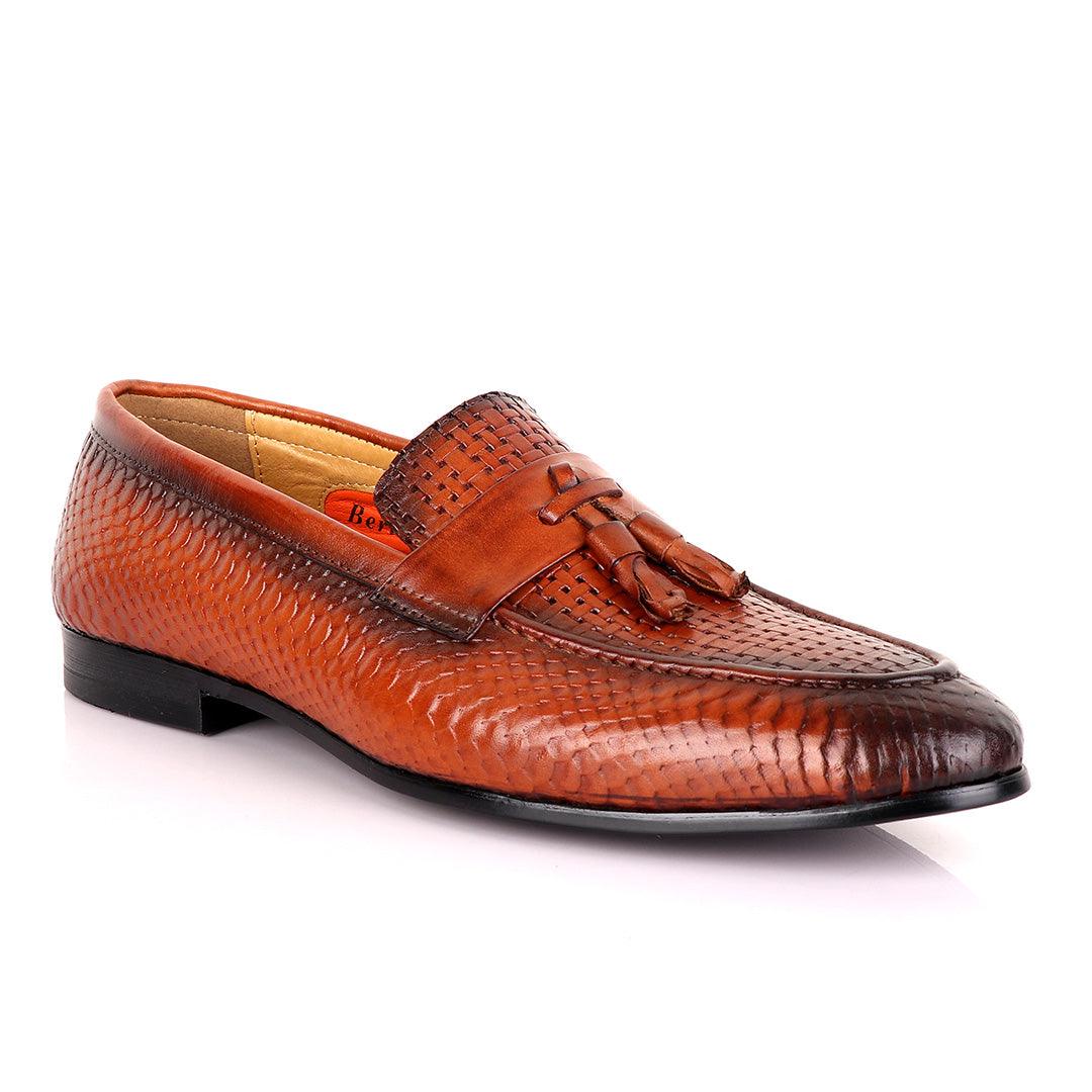 Berluti Tassel Leather Men's Shoe-Brown - Obeezi