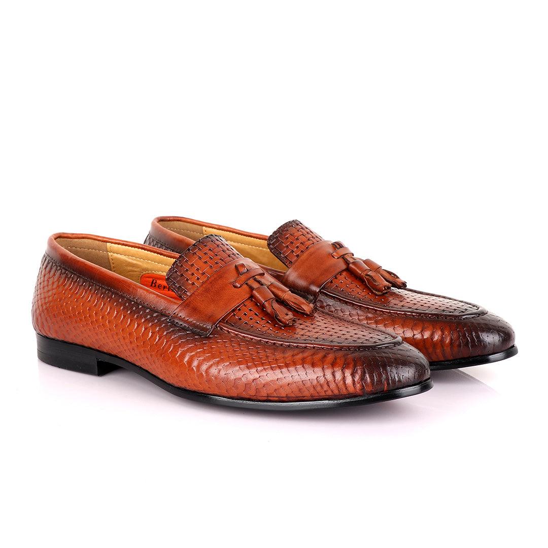 Berluti Tassel Leather Men's Shoe-Brown - Obeezi