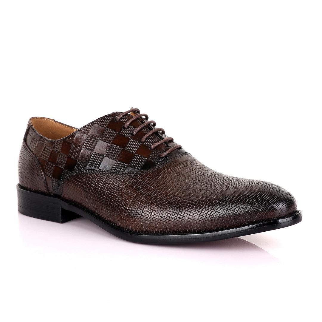 Berluti With Checkered Design Derby shoes-Coffee - Obeezi