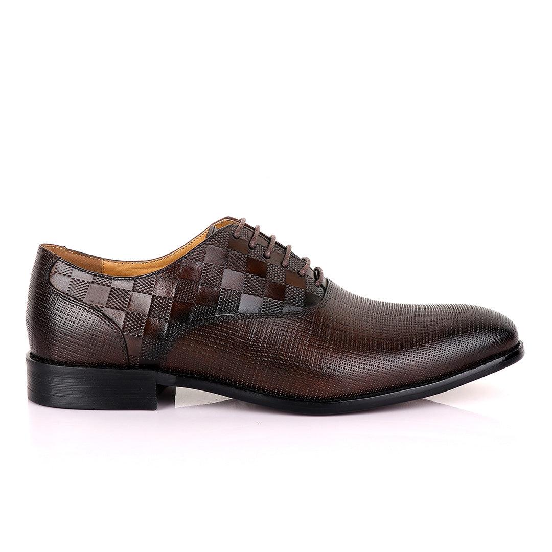Berluti With Checkered Design Derby shoes-Coffee - Obeezi