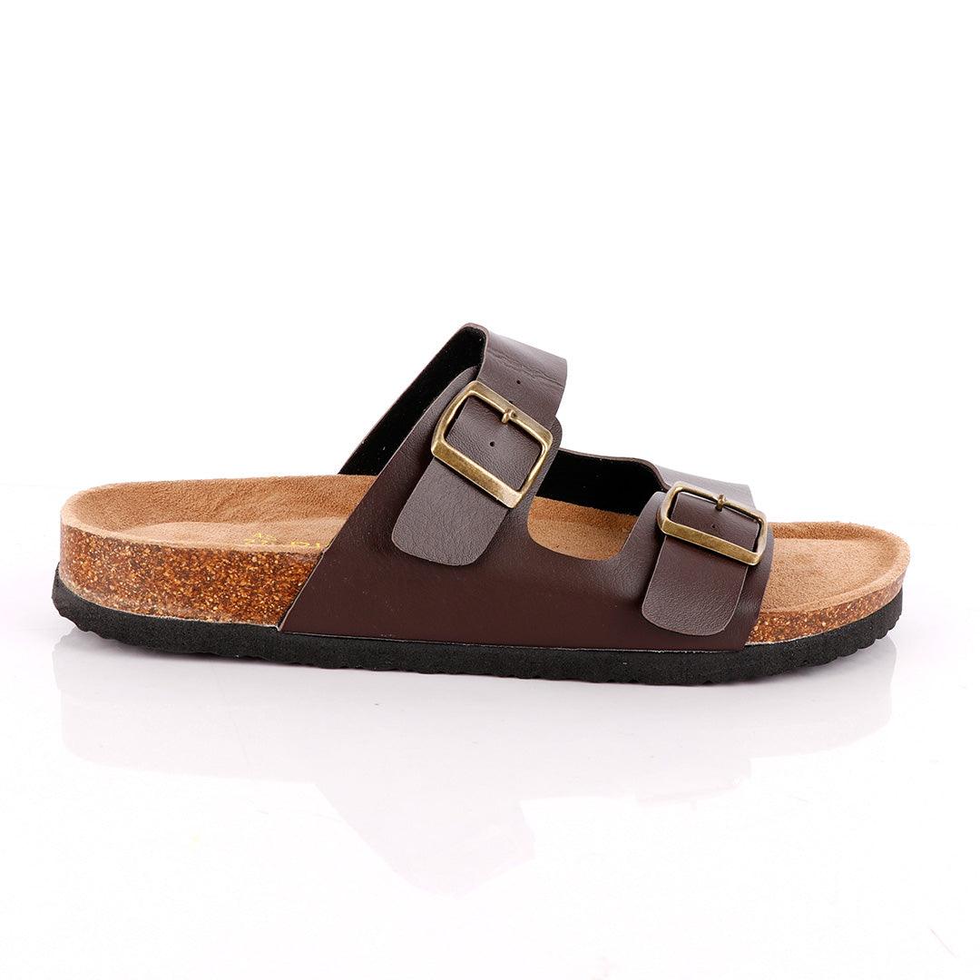 Big Brave 'Birkenstock' Arizona Footbed Double-Strap Sandal Slippers-Brown - Obeezi