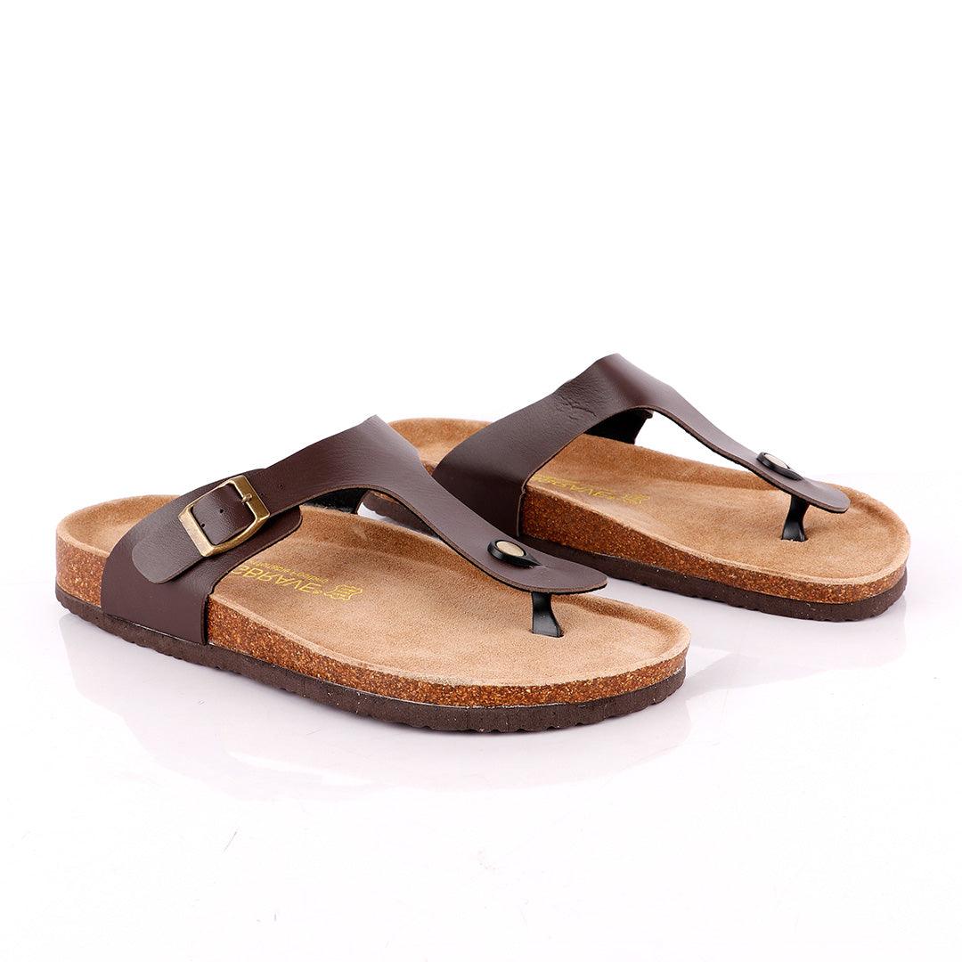 Big Brave "Birkenstock" Unisex Flat Slippers - Brown - Obeezi