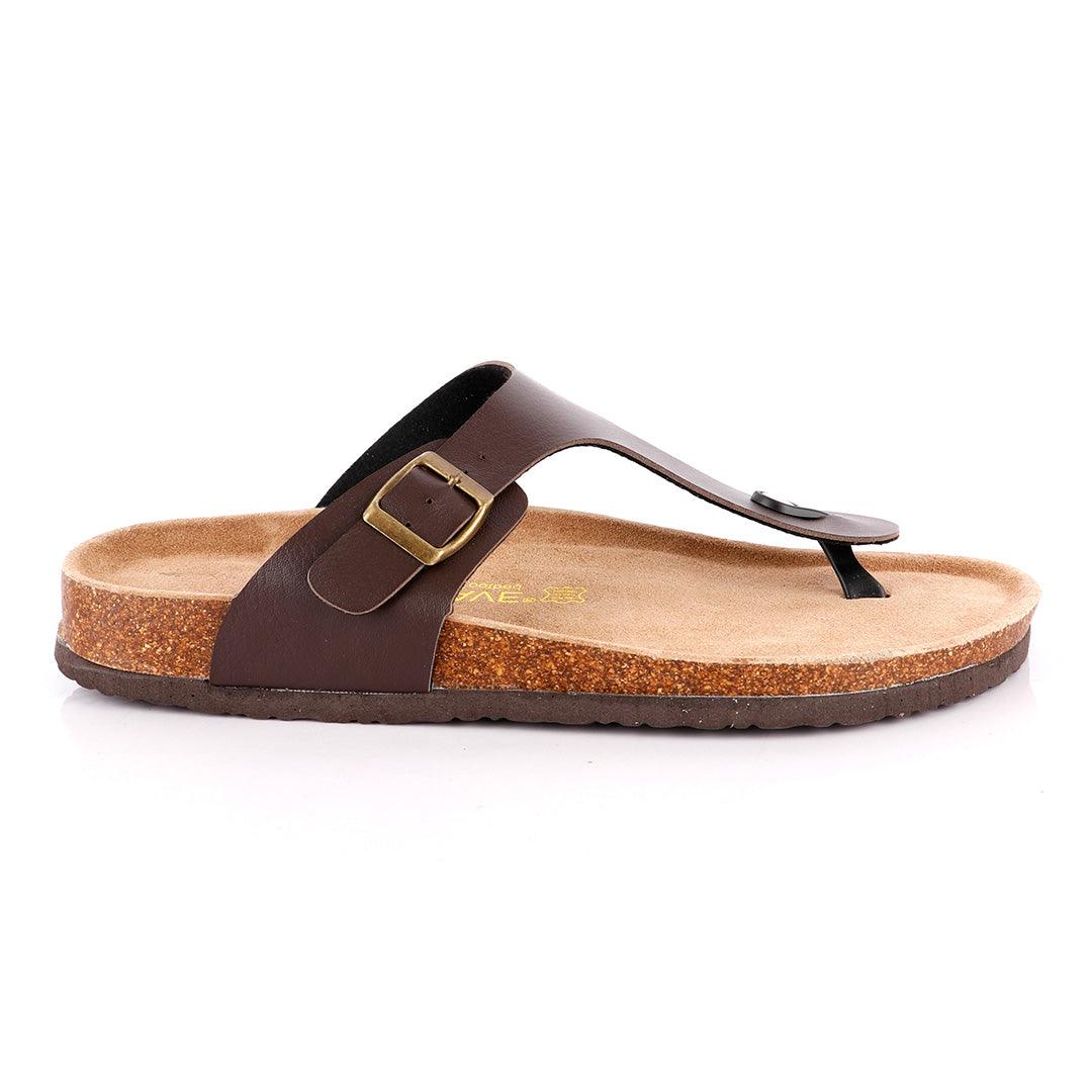 Big Brave "Birkenstock" Unisex Flat Slippers - Brown - Obeezi