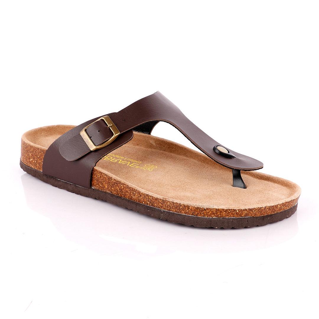 Big Brave "Birkenstock" Unisex Flat Slippers - Brown - Obeezi