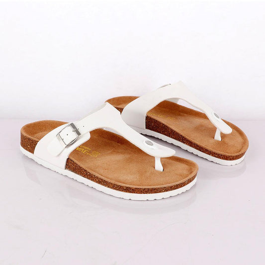 Big Brave "Birkenstock" Unisex Flat Slippers - White - Obeezi