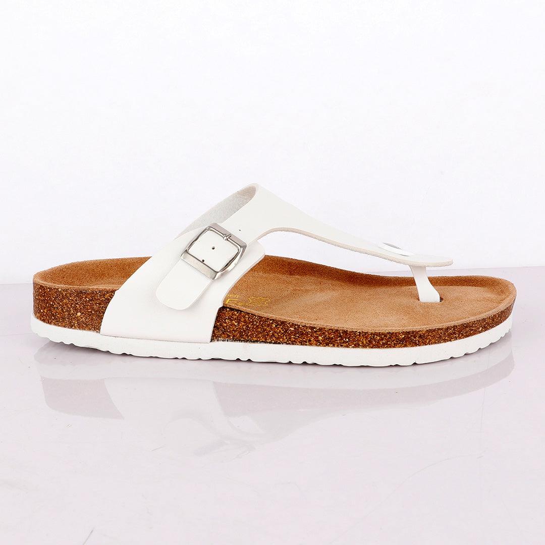 Big Brave "Birkenstock" Unisex Flat Slippers - White - Obeezi