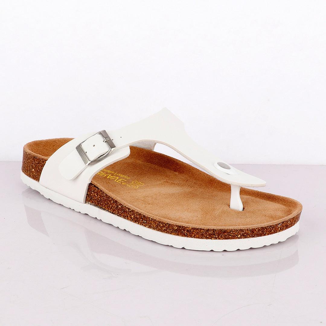 Big Brave "Birkenstock" Unisex Flat Slippers - White - Obeezi