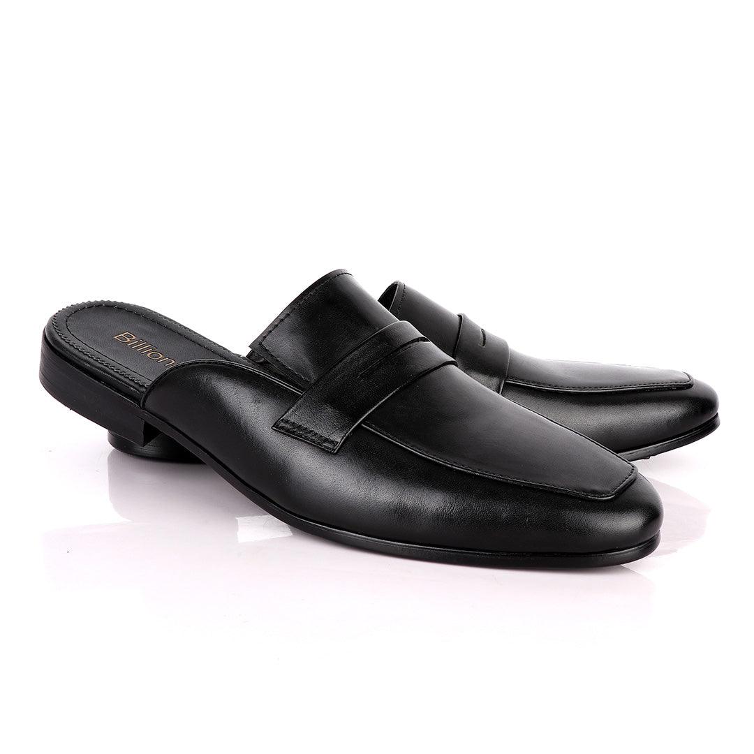 Billionaire Classy Black Mole Leather Shoe - Obeezi