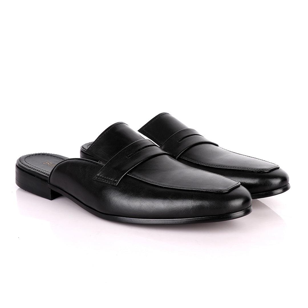 Billionaire Classy Black Mole Leather Shoe - Obeezi