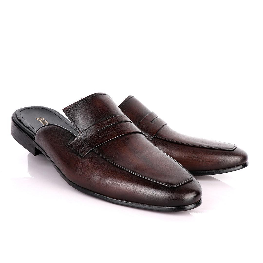 Billionaire Classy Coffee Mole Leather Shoe - Obeezi